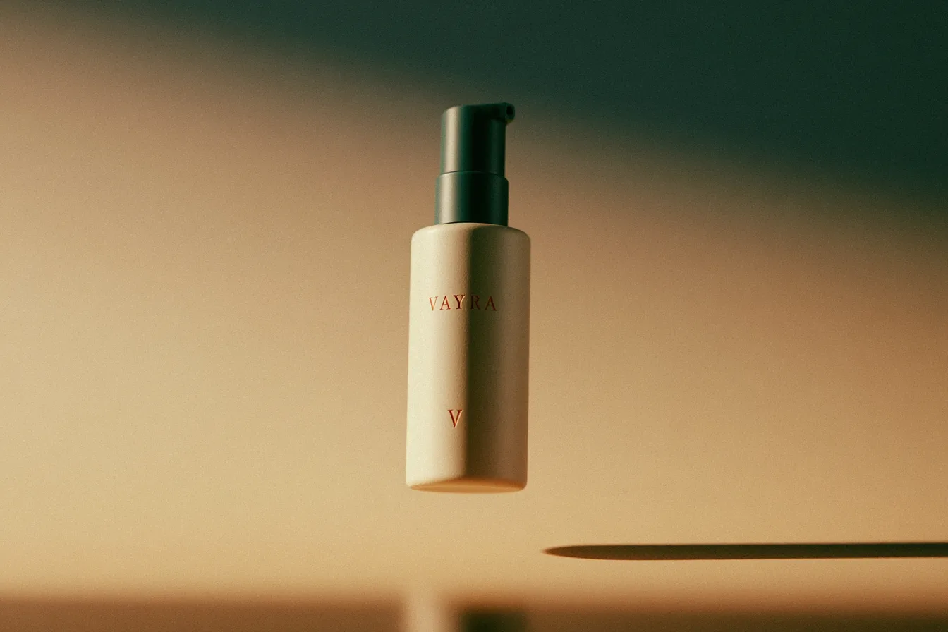 Vayra hair regrowth pump serum bottle